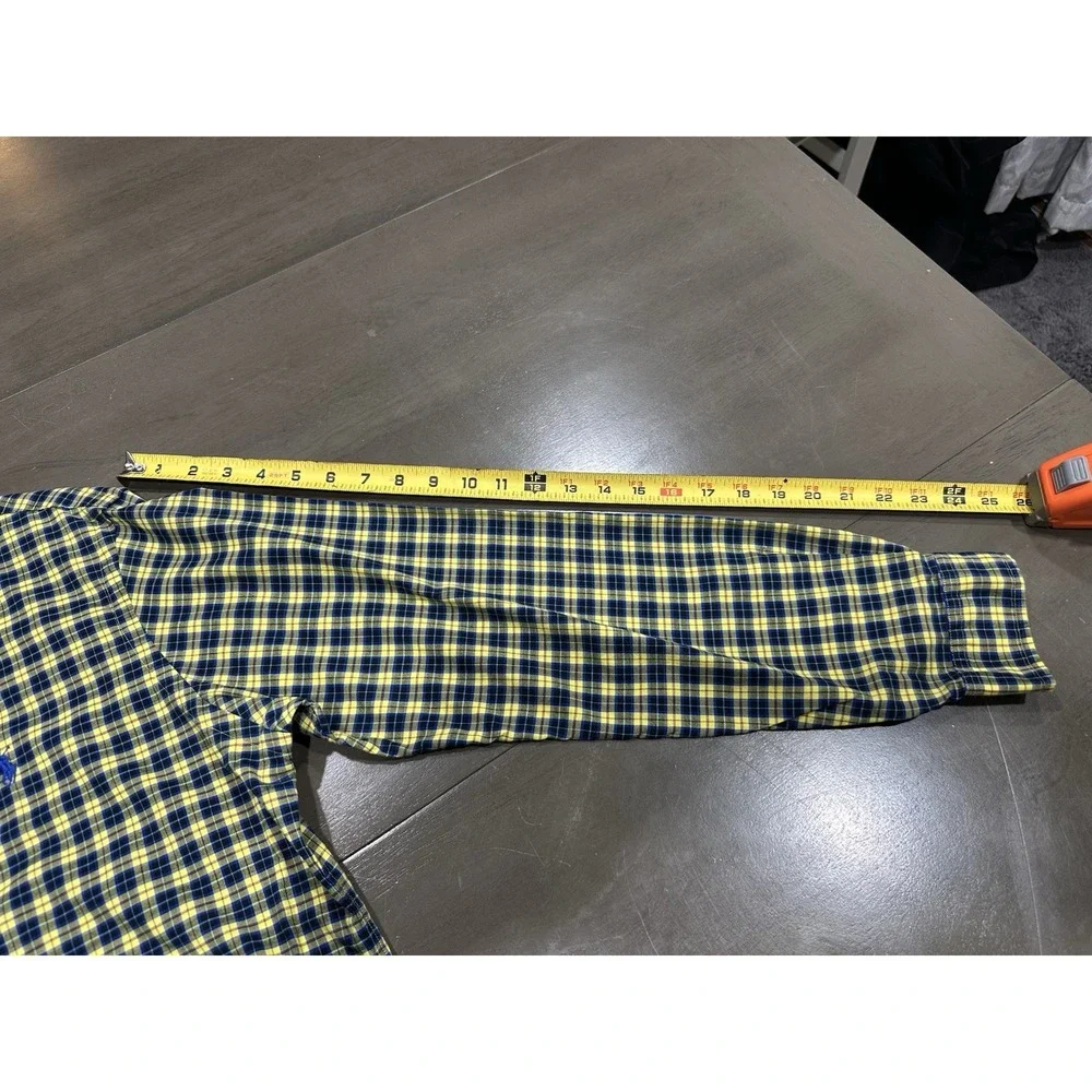 Polo Ralph Lauren Men's Large Yellow‎ and Blue Plaid Cotton Button Down Shirt